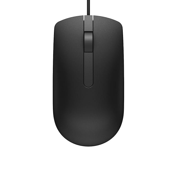 Dell MS116 Wired Mouse, 1000 DPI, Scrolling Wheel, 2 Buttons, 1 x USB, Optical LED Tracking, Plug and Play, Scrolling Wheel, Black